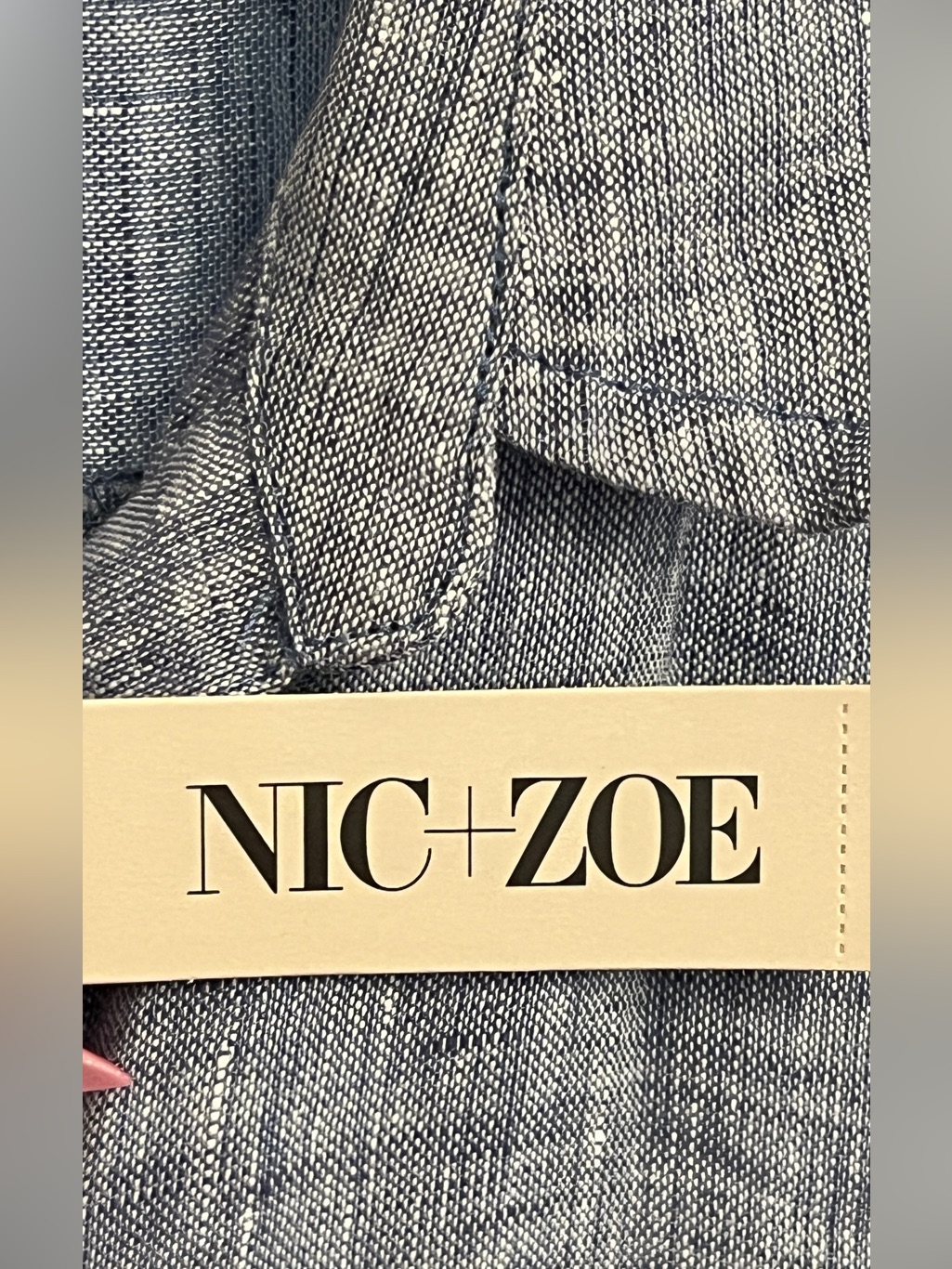 Nic+Zoe Women’s Indigo Blue Linen Button Front Collared Midi Shirt Dress Plus 1x — image 4 of 6